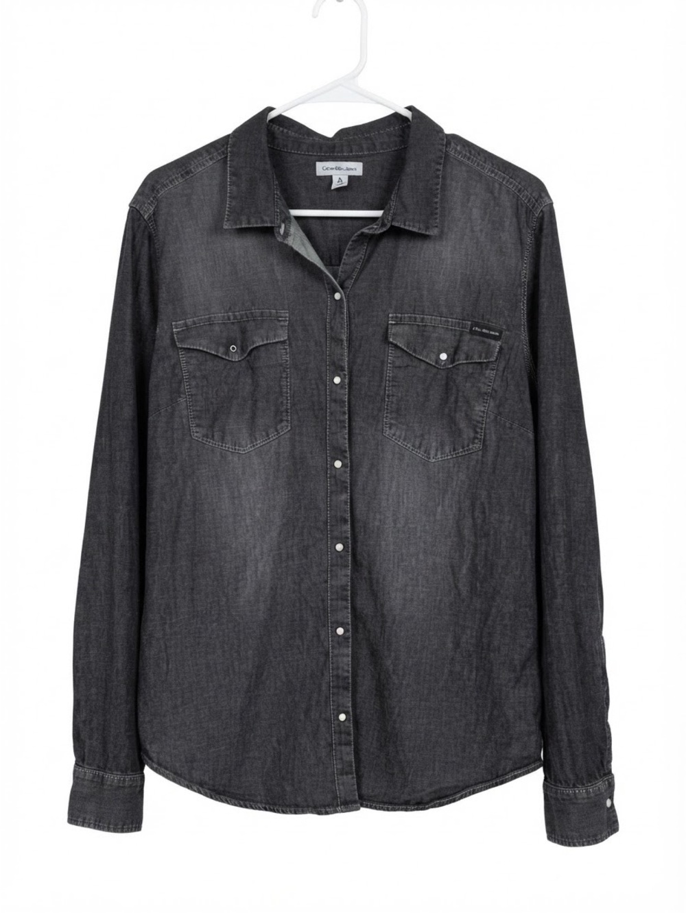 Calvin Klein Jeans Women’s Snap-Front Western Utility Denim Shirt jacket size XL